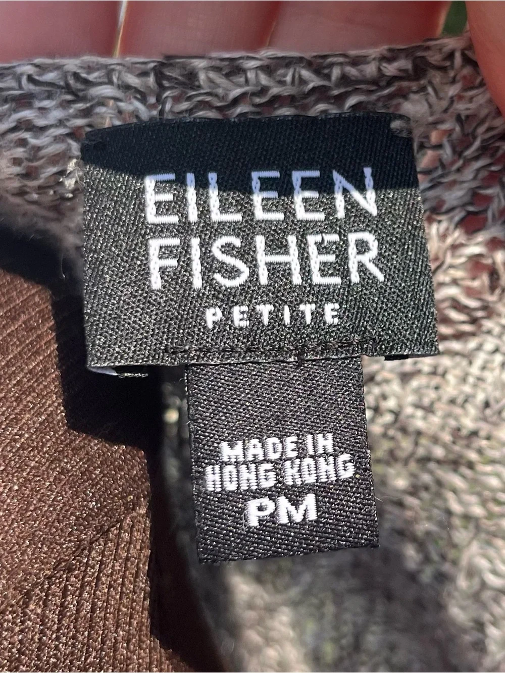 Eileen Fisher 100% Linen Gray Melange Boxy Cropped Sweater Sz Petite M Lagenlook